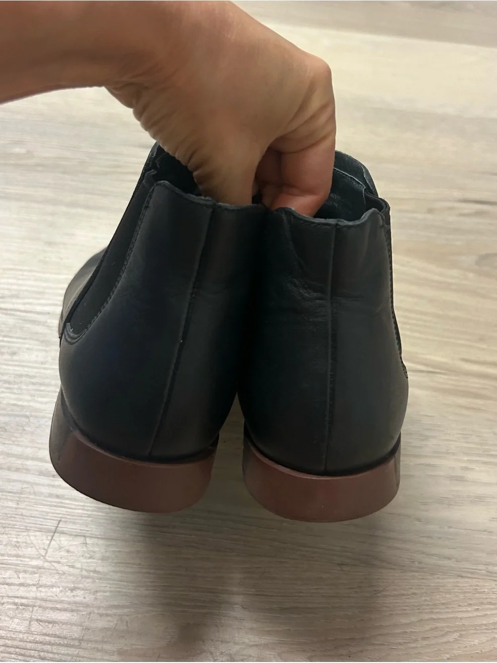 Camper Ankle Boots Bowie Chelsea Black Leather Pull On Flats Women Sz 41 US 10